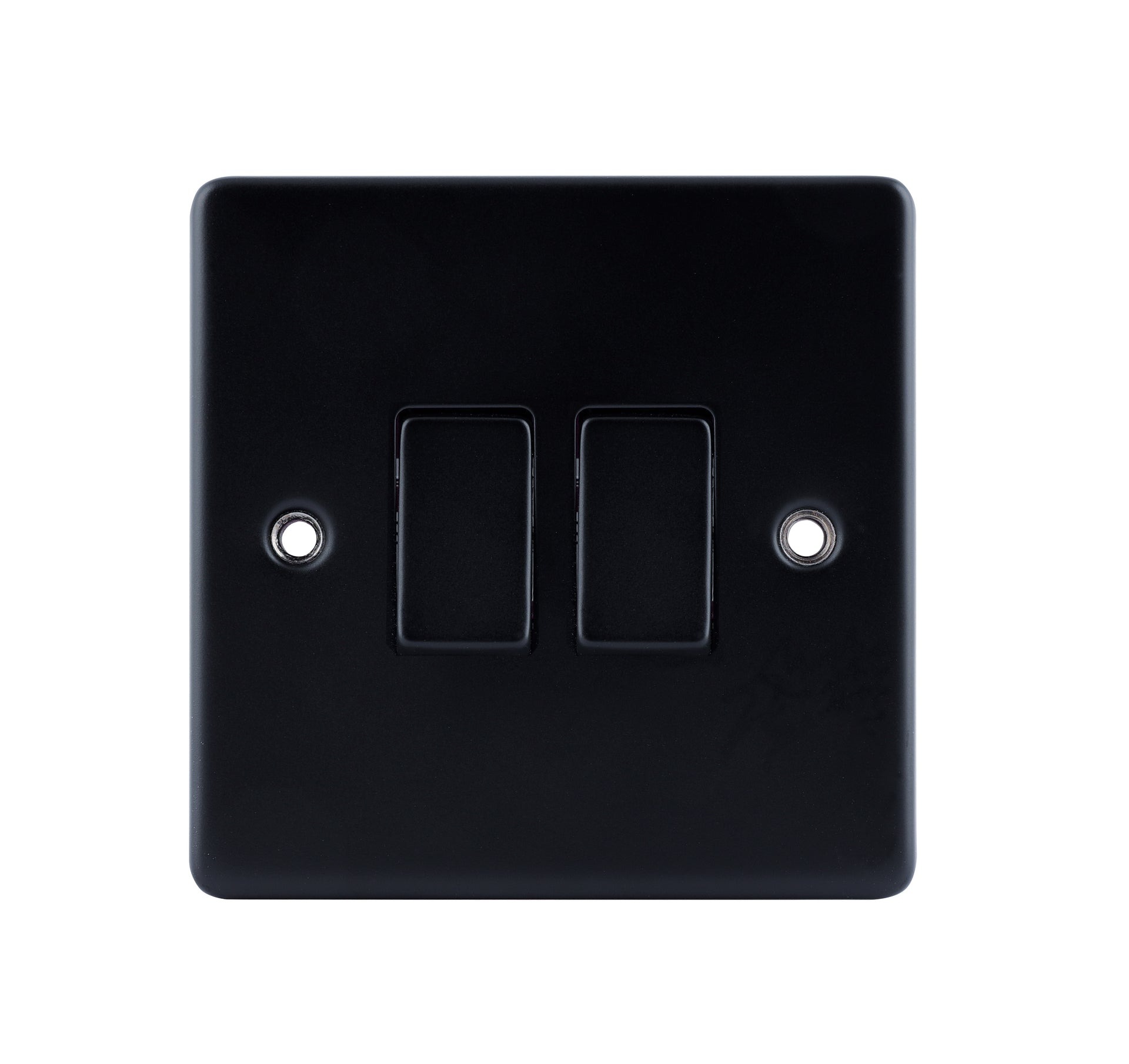 D-SP622-MBM 2 Gang 2 Way Switch Metal Insert Matt Black